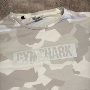 Gymshark White and Gray Camo Men's Shirt